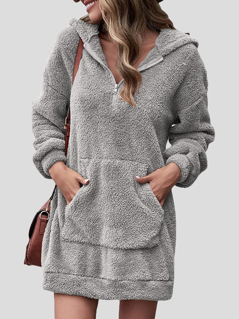 Hooded Jurk met Zakken en Rits voor Dames