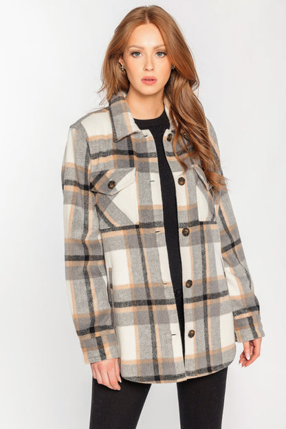 Elegant Opal Plaid Shacket - Perfect voor Lente en Herfst