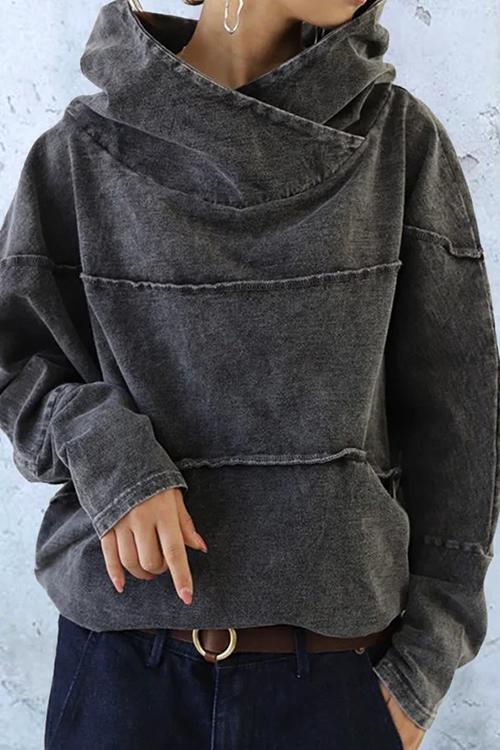 Stijlvolle Turtleneck Hoodie met Lange Mouwen