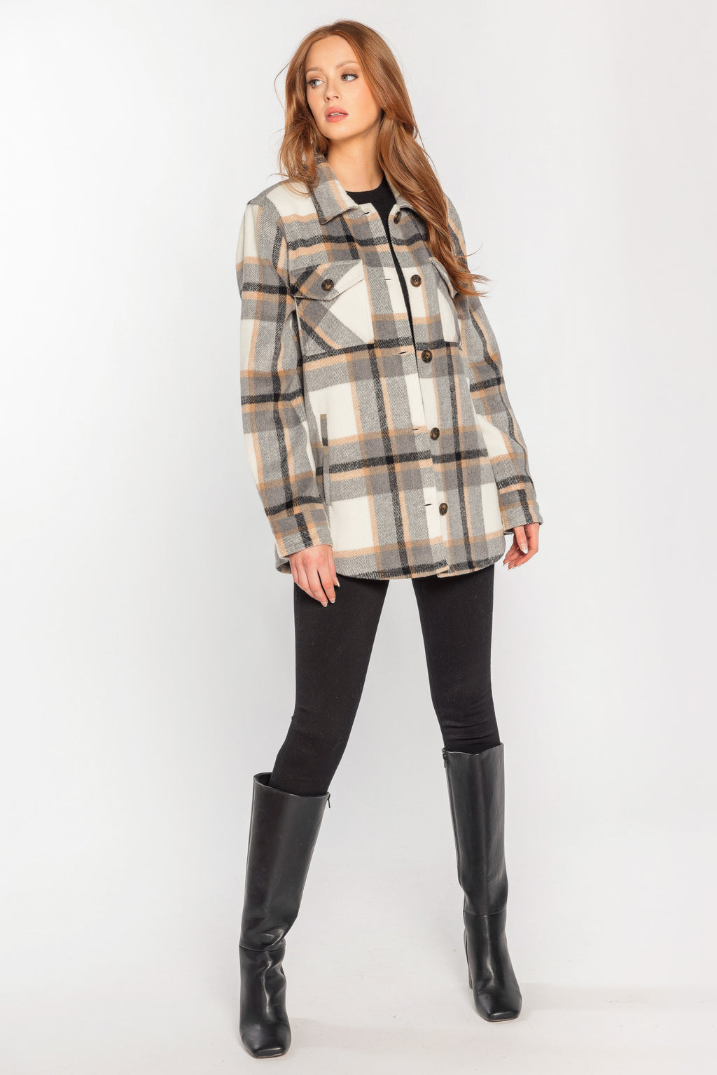 Elegant Opal Plaid Shacket - Perfect voor Lente en Herfst