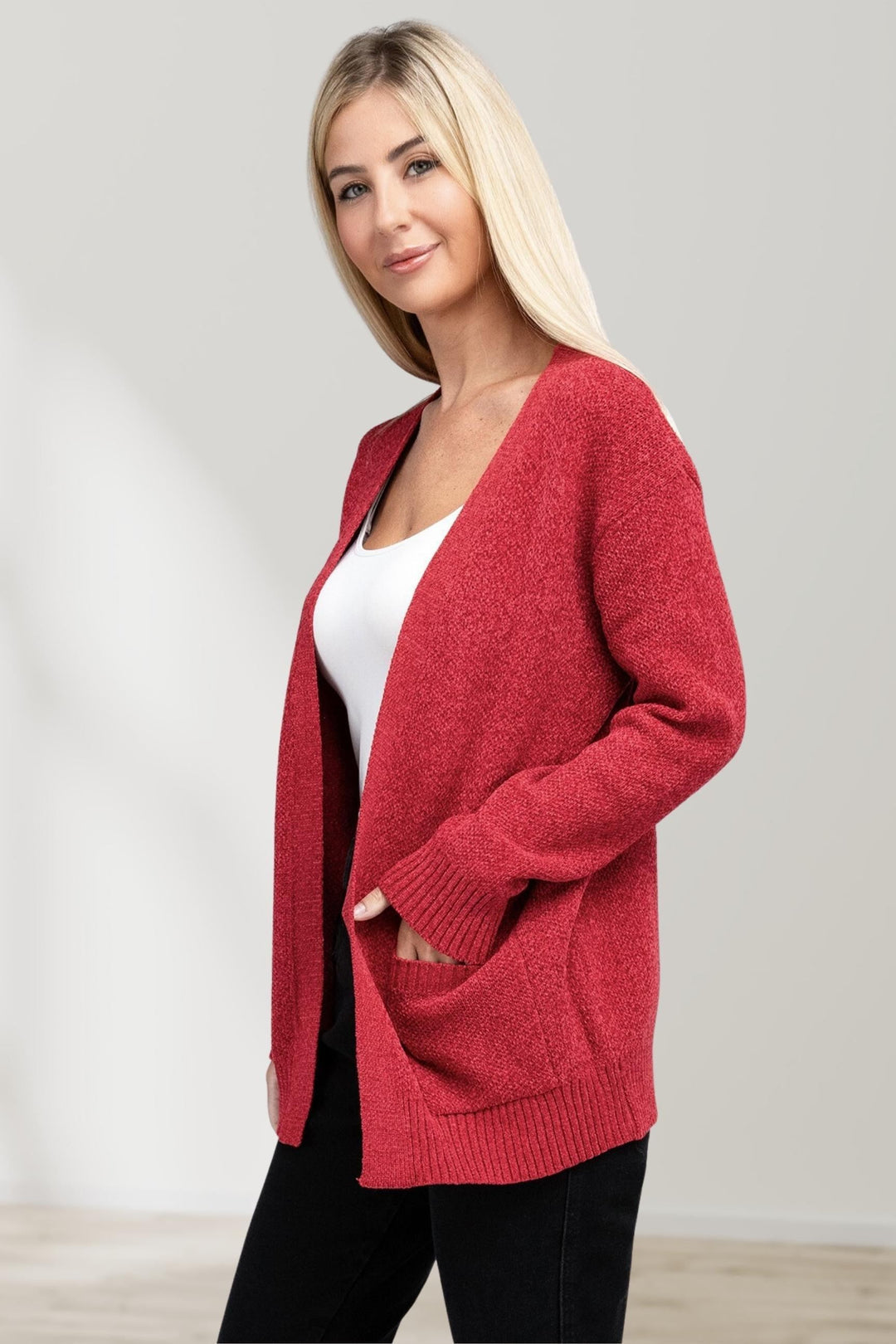 Elegante Open Voor Sweater Cardigan voor een Trendy Look