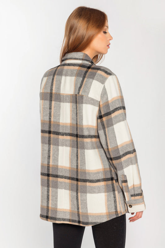 Elegant Opal Plaid Shacket - Perfect voor Lente en Herfst