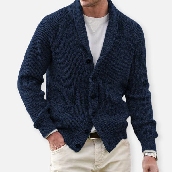 Elegante Cardigan met Riem en Visgraatpatroon