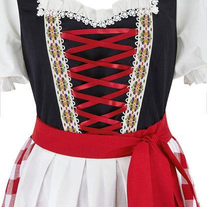 Traditionele Dirndl-jurk met levendige bloemenpatronen