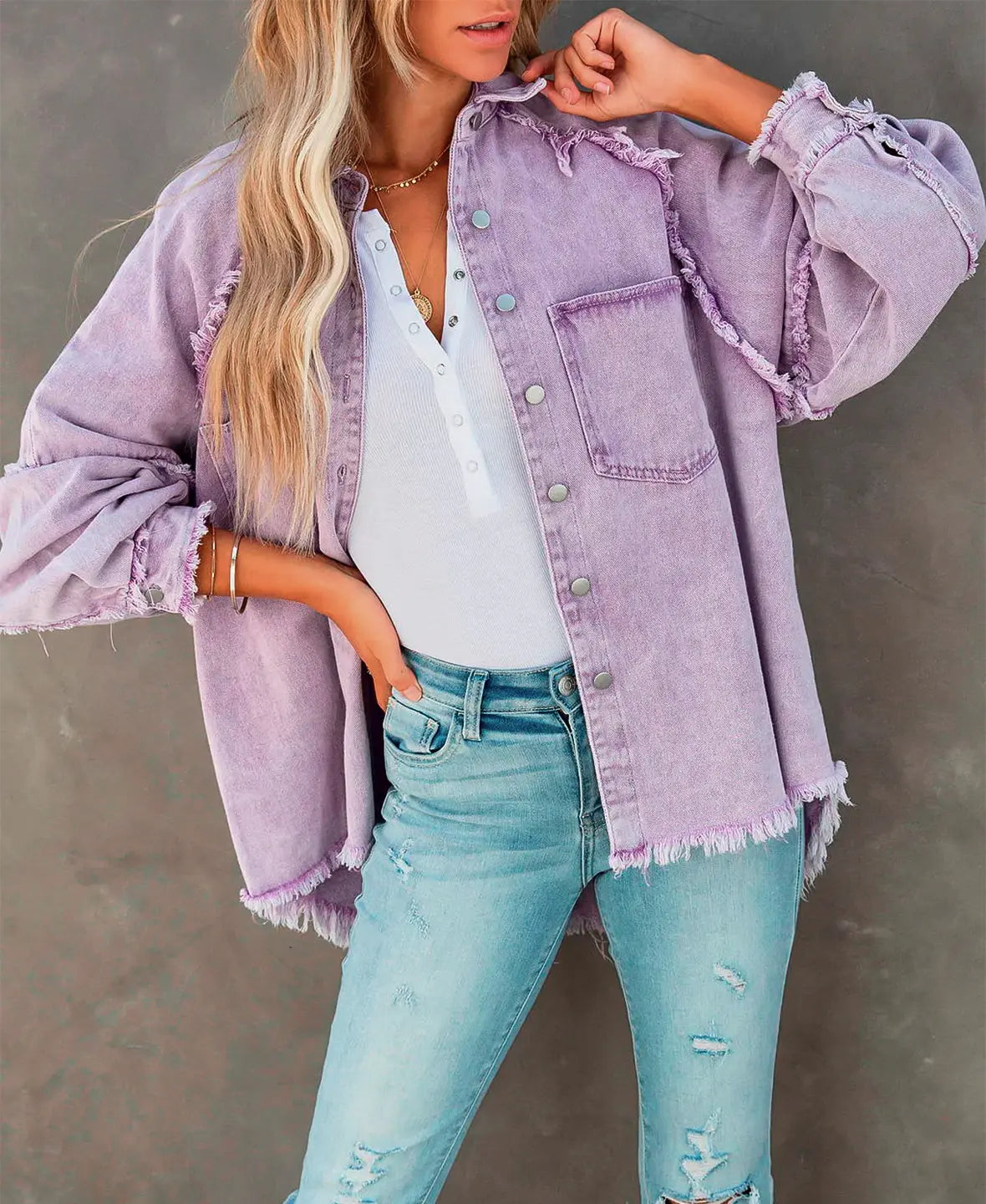 Urban Jacket met denim rand