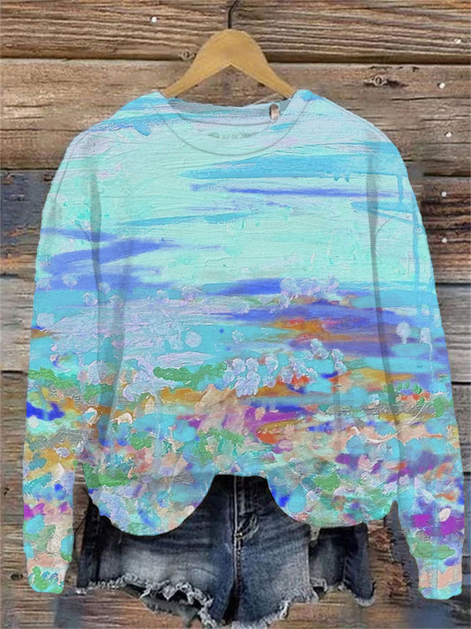 Stijlvolle sweatshirt met creatief ontwerp en lange mouwen