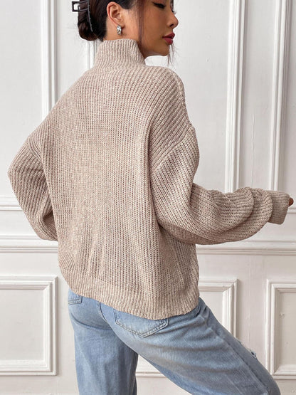 Turtleneck Sweater met Hart en Verlaagde Schouders