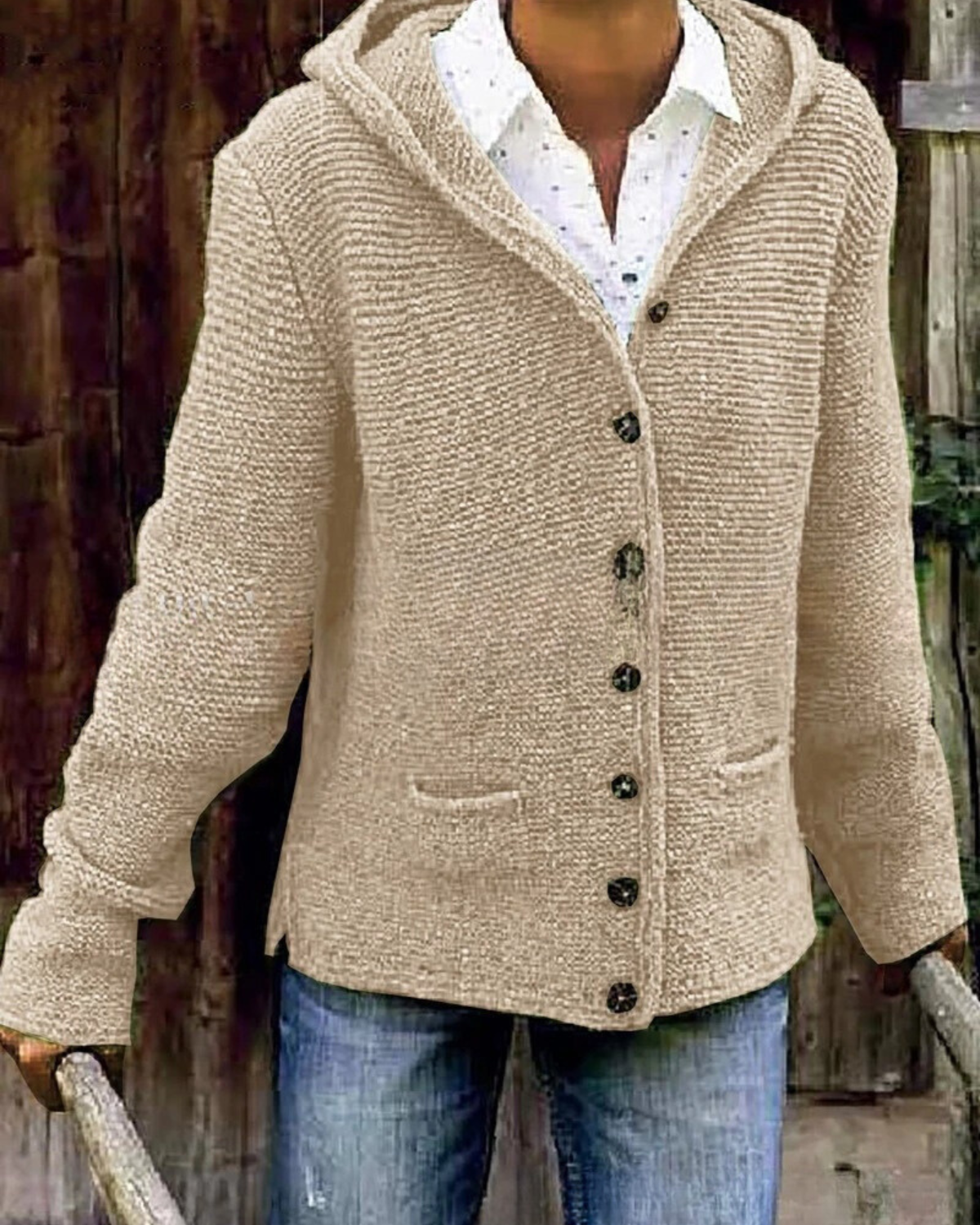 Elegante Cardigan met Capuchon en Zakken